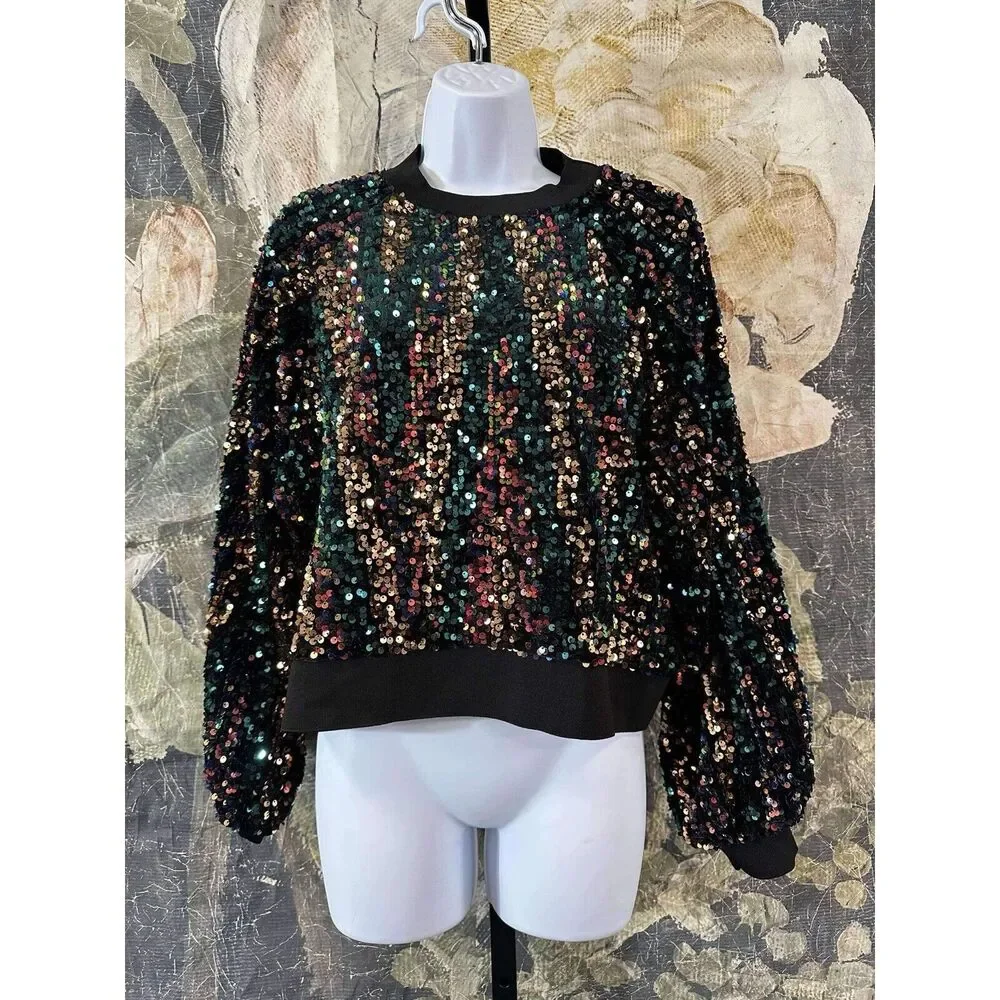 NWT Anthropologie Stella Nova Sequin Top Size 2 - Picture 7 of 11